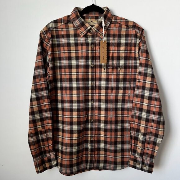 Buffalo Jackson Mens Plaid Corduroy Shirt  Brown Gray - Picture 1 of 15
